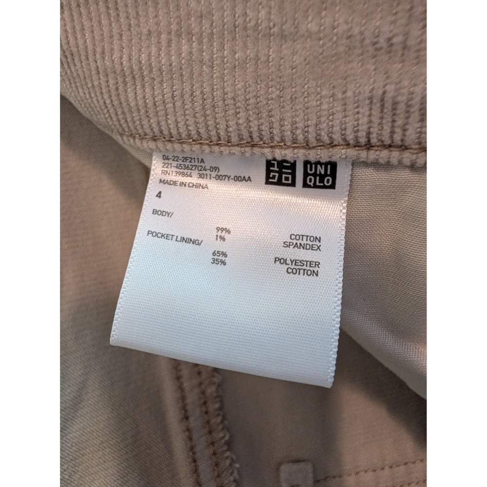 Uniqlo Womens Beige High Rise Corduroy Flare Pants Size 4 453627 Neutral Slim - Picture 5 of 8